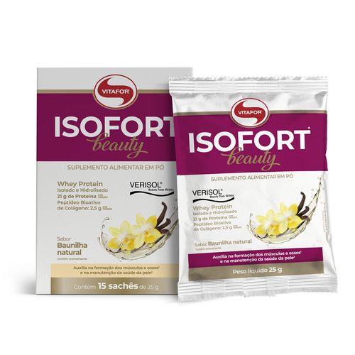 Isofort Beauty - 15 sachês 25g baunilha - Vitafor