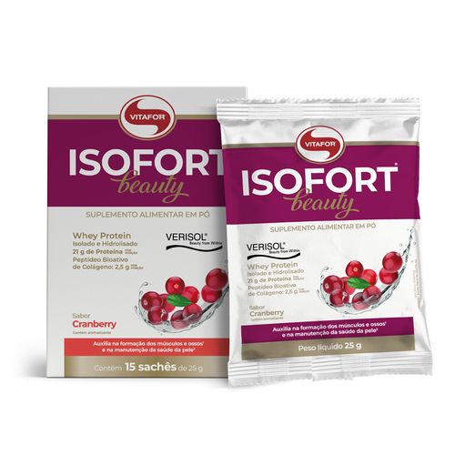 Isofort Beauty - 15 sachês 25g cranberry - Vitafor