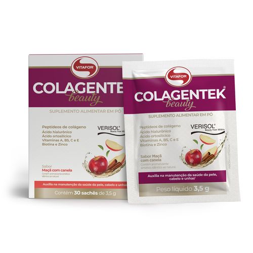 Colagentek beauty - 30 sachês 3,5g maçã c/ canela - Vitafor