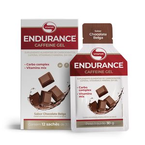 Endurance Caffeine gel - 12 sachês 30g chocolate belga - Vitafor