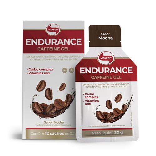 Endurance Caffeine gel - 12 sachês 30g mocha - Vitafor