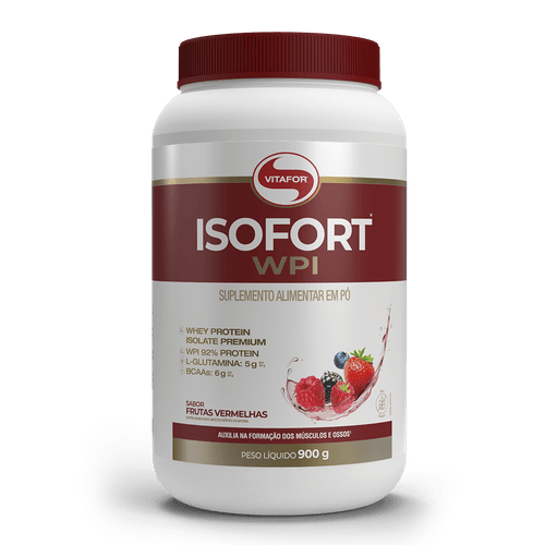 Whey Protein Isolado - Isofort - 900g frutas vermelhas - Vitafor