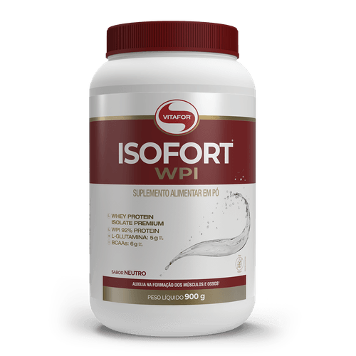 Whey Protein Isolado - Isofort - 900g neutro - Vitafor