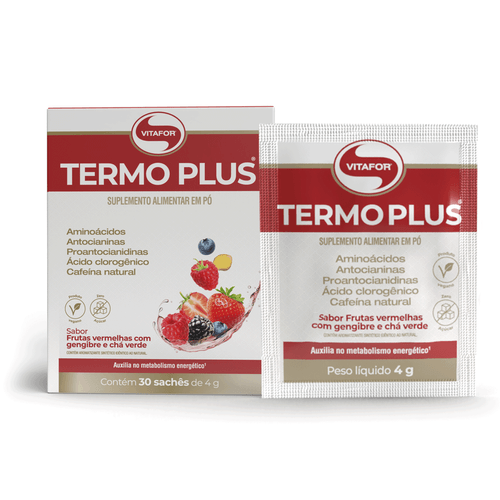 Termo Plus - 30 sachês 4g frutas vermelhas com gengibre e chá verde