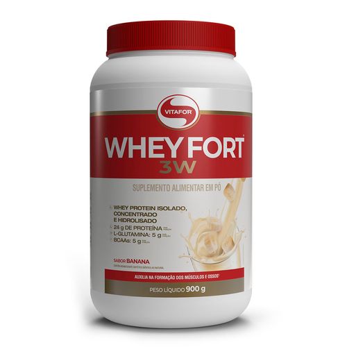 Whey fort 3W - 900g banana - Vitafor