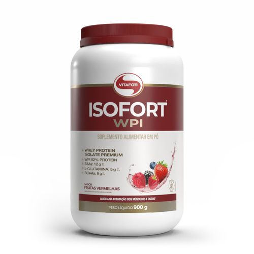 Whey Protein Isolado - Isofort - 900g frutas vermelhas - Vitafor