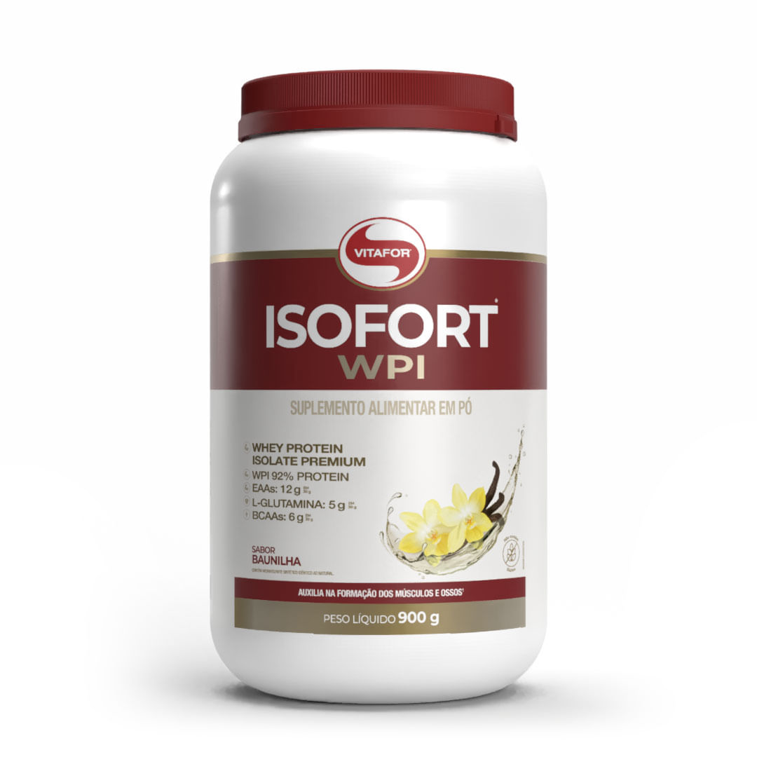 Embalagem do ISOFORT® WPI: Whey Protein Isolado Sabor Baunilha 900g