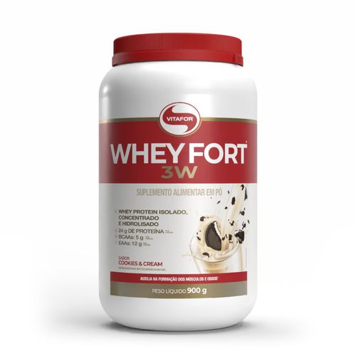 Whey fort 3W - 900g Cookies & Cream - Vitafor