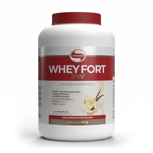 Whey fort 3W - 1.800g baunilha - Vitafor