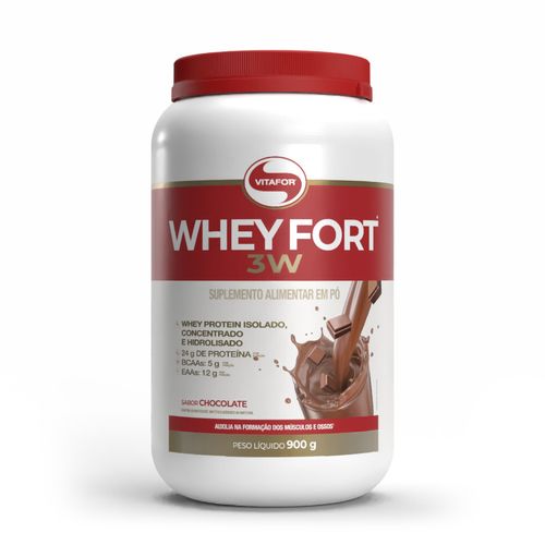 Whey fort 3W - 900g Chocolate - Vitafor