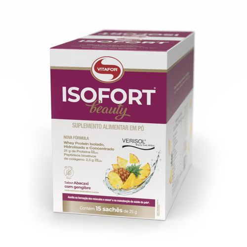 ISOFORT® BEAUTY 15 Sachês 25g Sabor Acabaxi c/ Gengibre