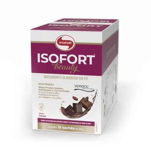 Isofort Beauty - 15 sachês 25g cacau