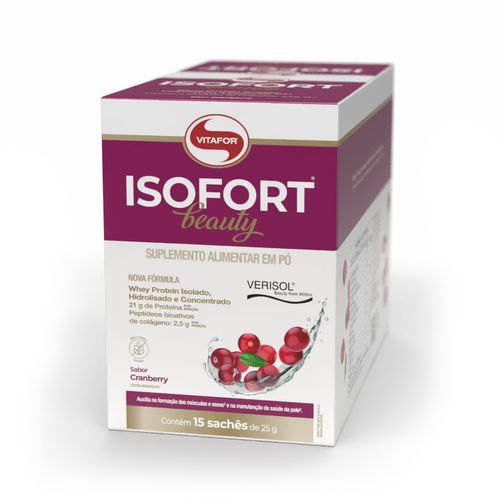 Isofort Beauty - 15 sachês 25g cranberry