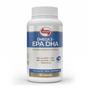 Ômega 3 EPA DHA: Ômega 3 + Vitamina E 120 Cápsulas